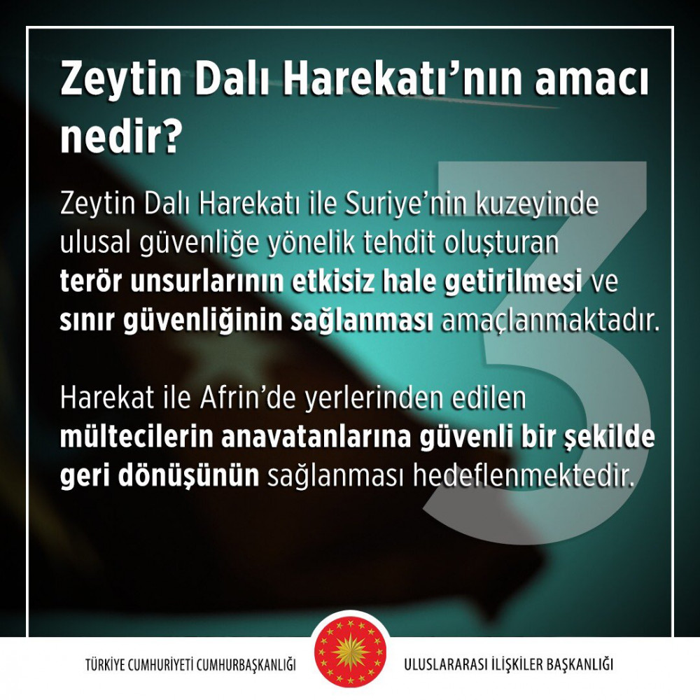 Cumhurbaşkanlığı paylaştı! İşte tüm merak edilenleriyle 10 soruda Zeytin Dalı harekatı